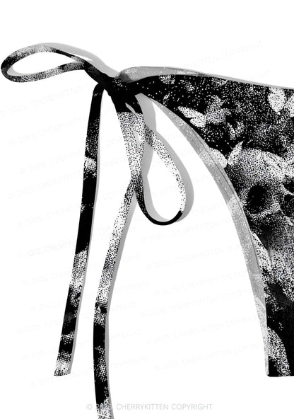 Halloween Gothic Skull Y2K Print Bikini Set Cherrykitten