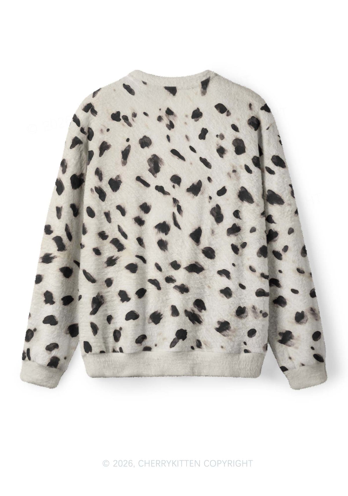 Cow Dots Y2K Knit Sweatshirt Cherrykitten