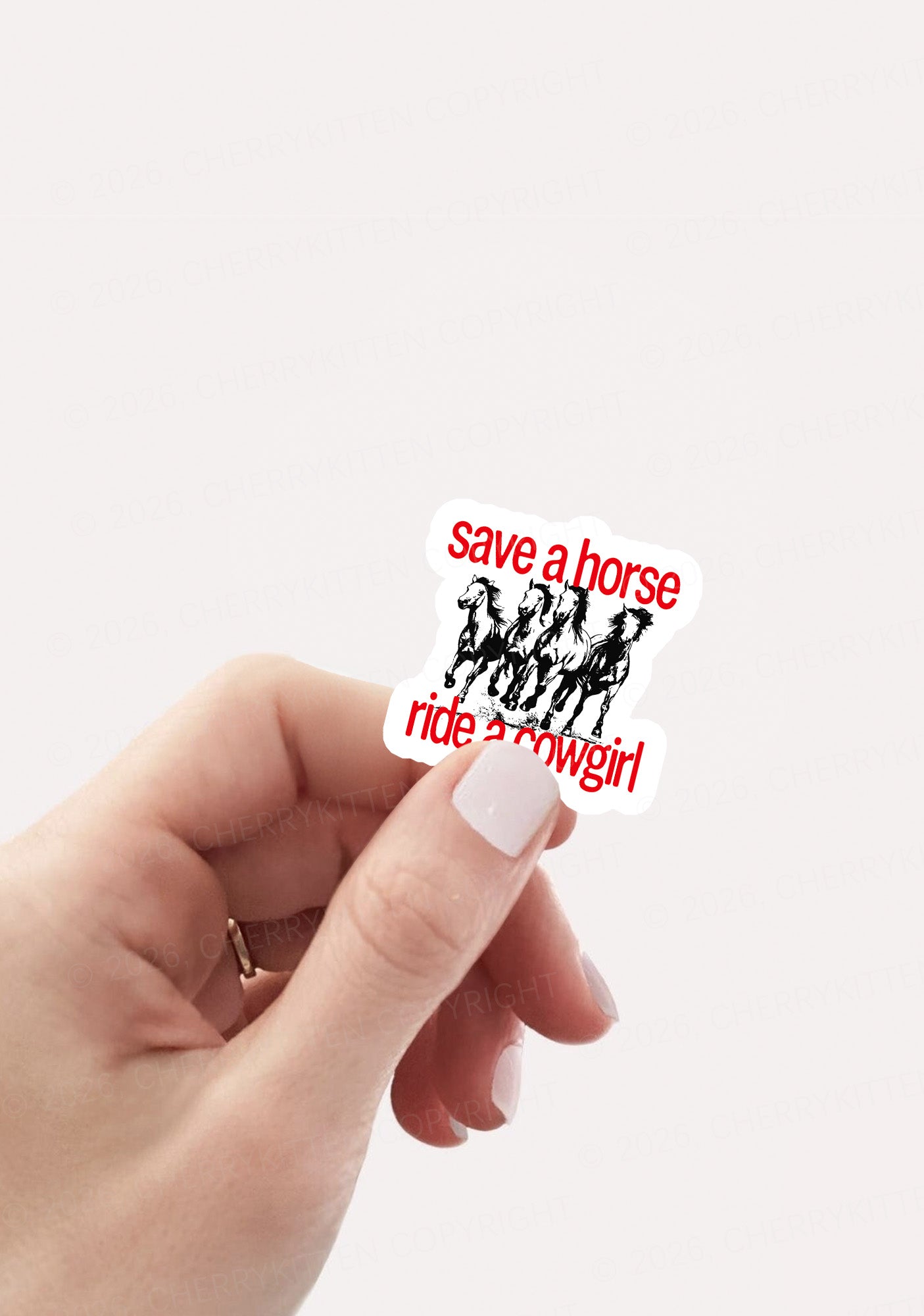Four Horses Cowgirl Pride 1pc Y2K Sticker Cherrykitten