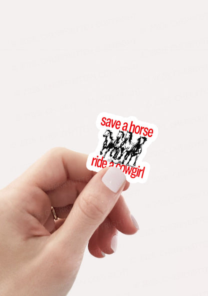 Four Horses Cowgirl Pride 1pc Y2K Sticker Cherrykitten