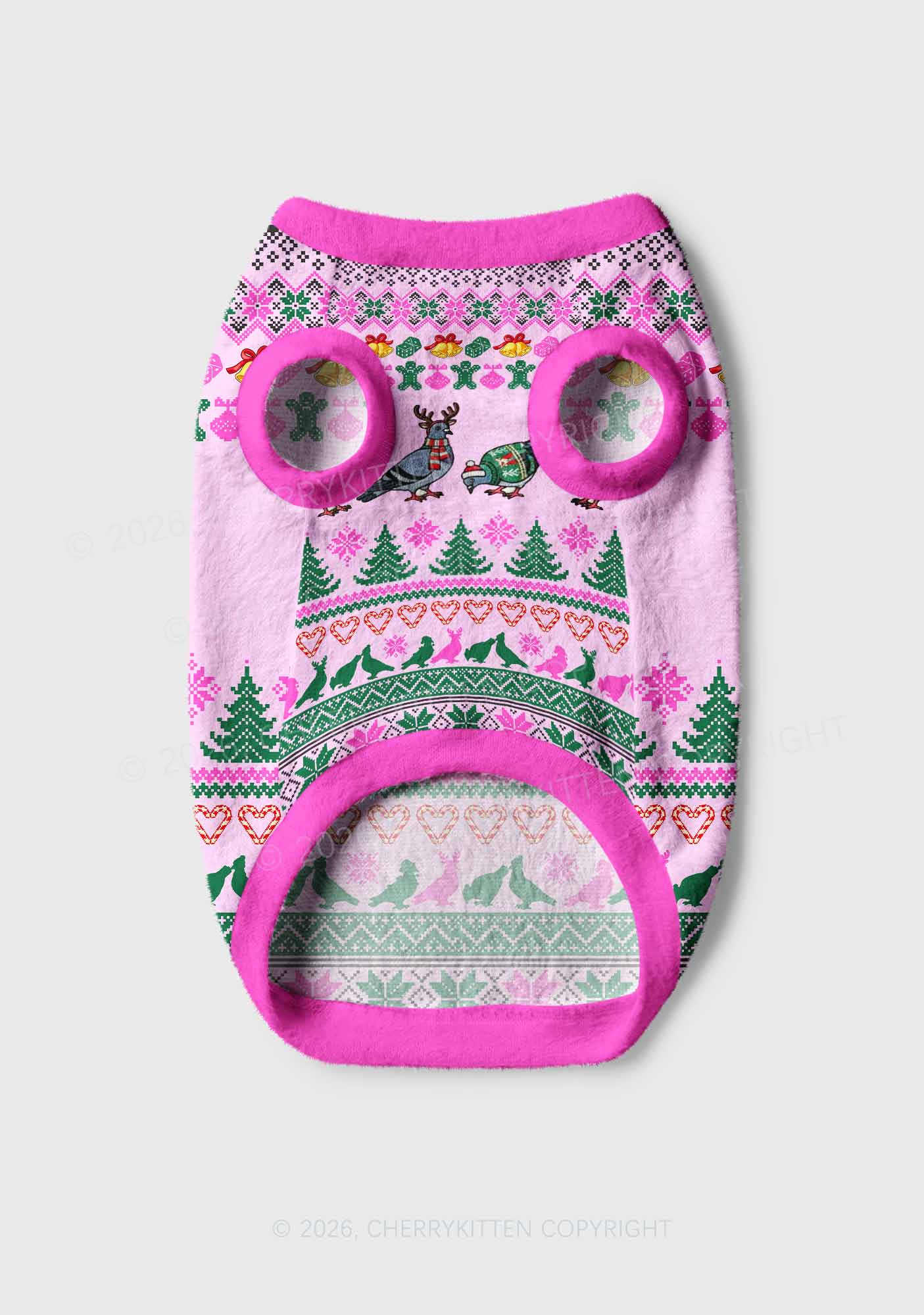 Christmas Pigeon Y2K Pet Knit Sweatshirt Cherrykitten