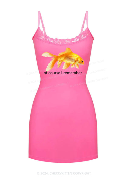 I Remember Goldfish Y2K Lace Slip Dress Cherrykitten