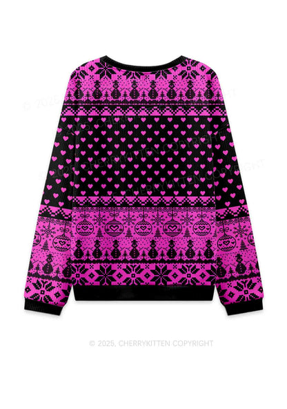 Sorry For Having Correct Opinions Y2K Christmas Knit Sweatshirt Cherrykitten