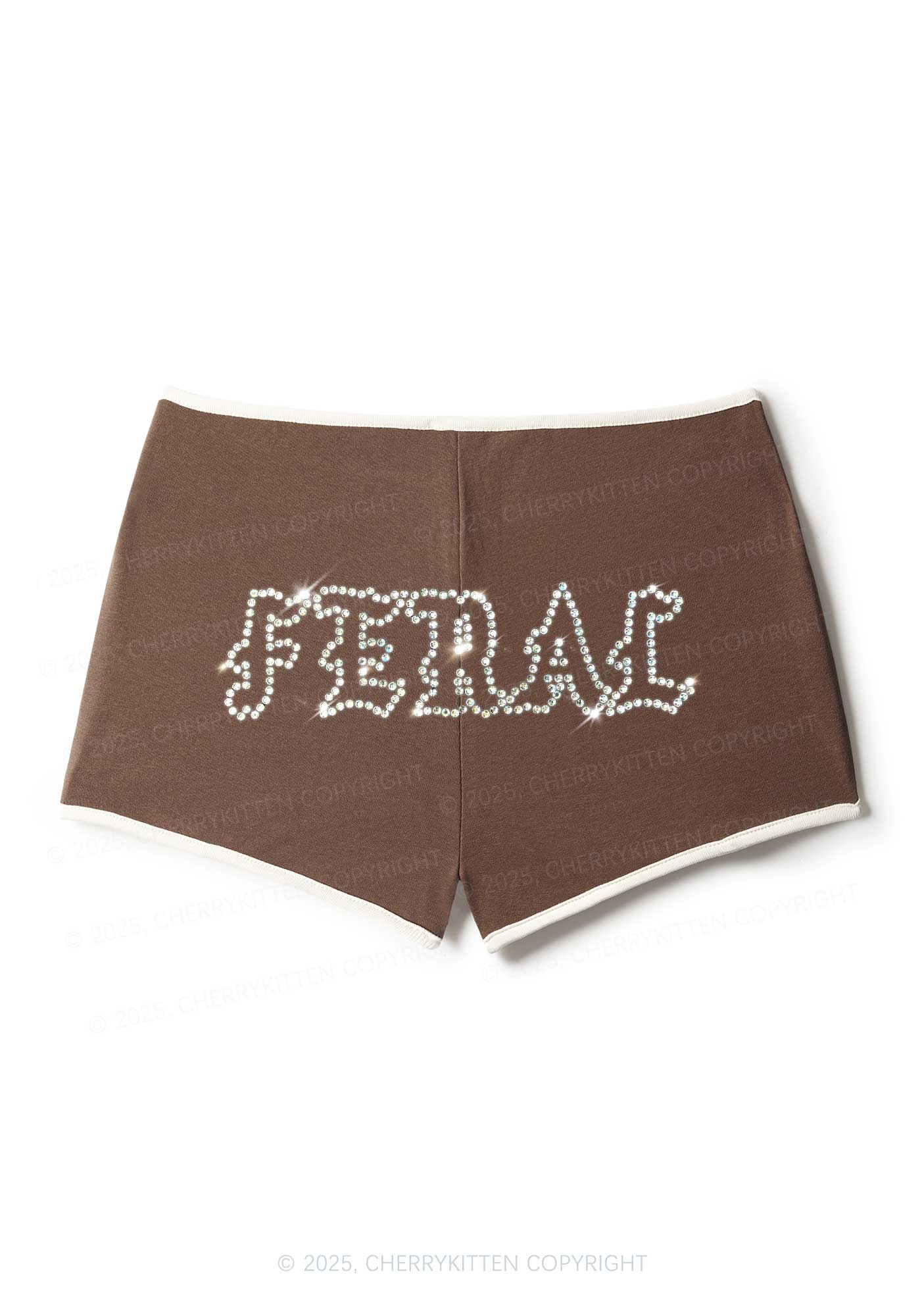 Rhinestone Feral Y2K Booty Shorts Cherrykitten