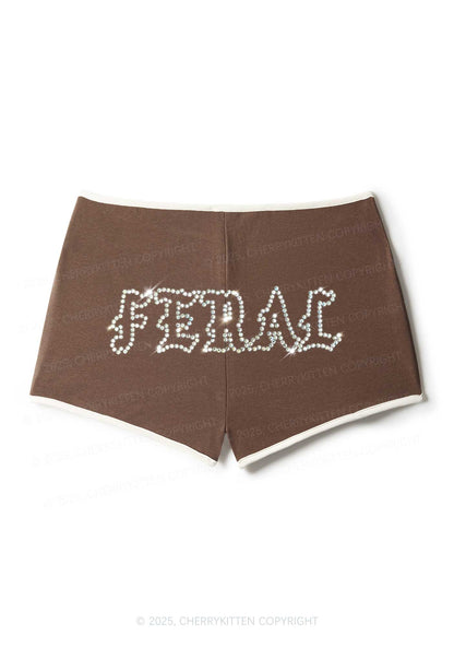 Rhinestone Feral Y2K Booty Shorts Cherrykitten