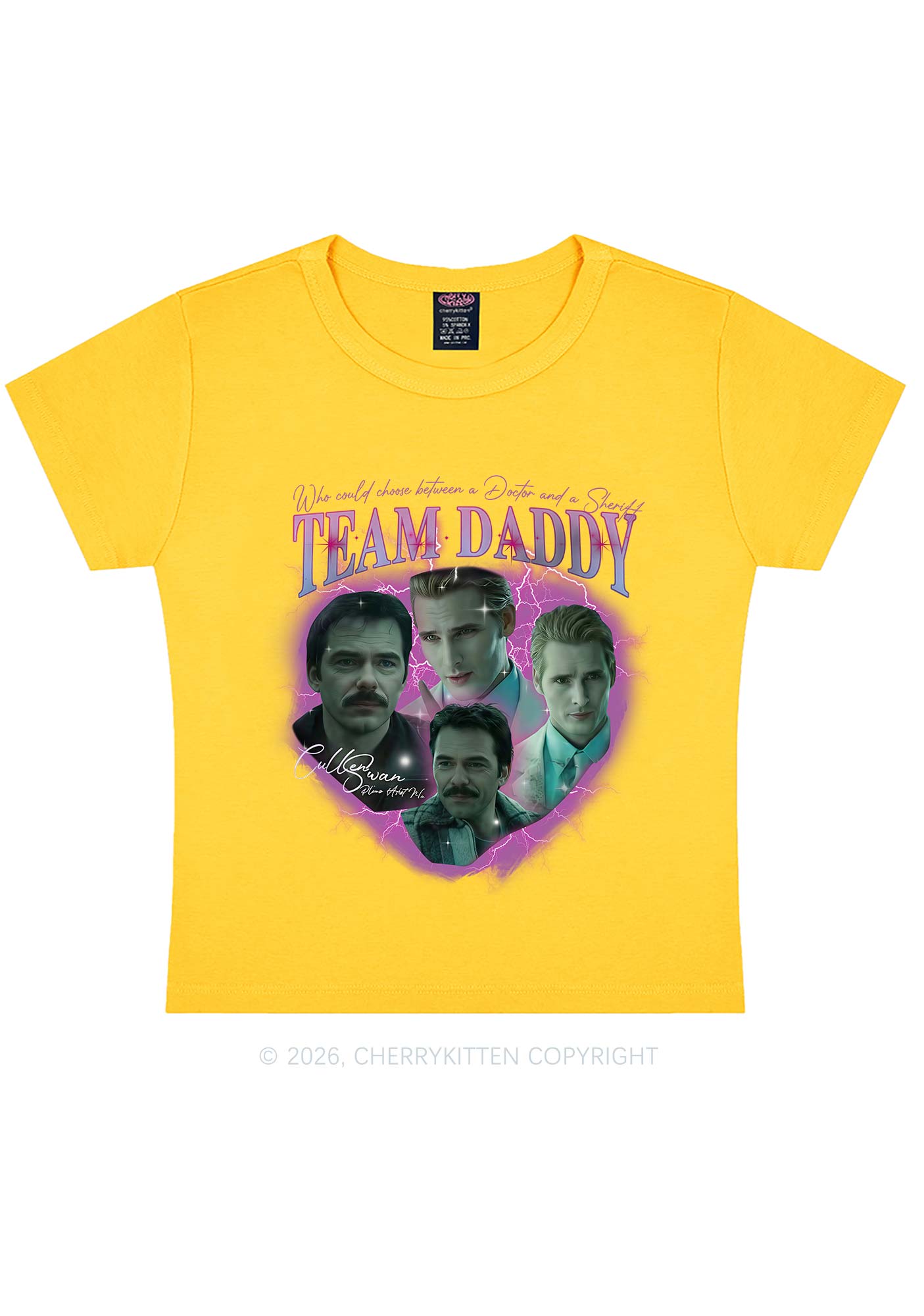 Team Daddy Y2K Baby Tee Cherrykitten