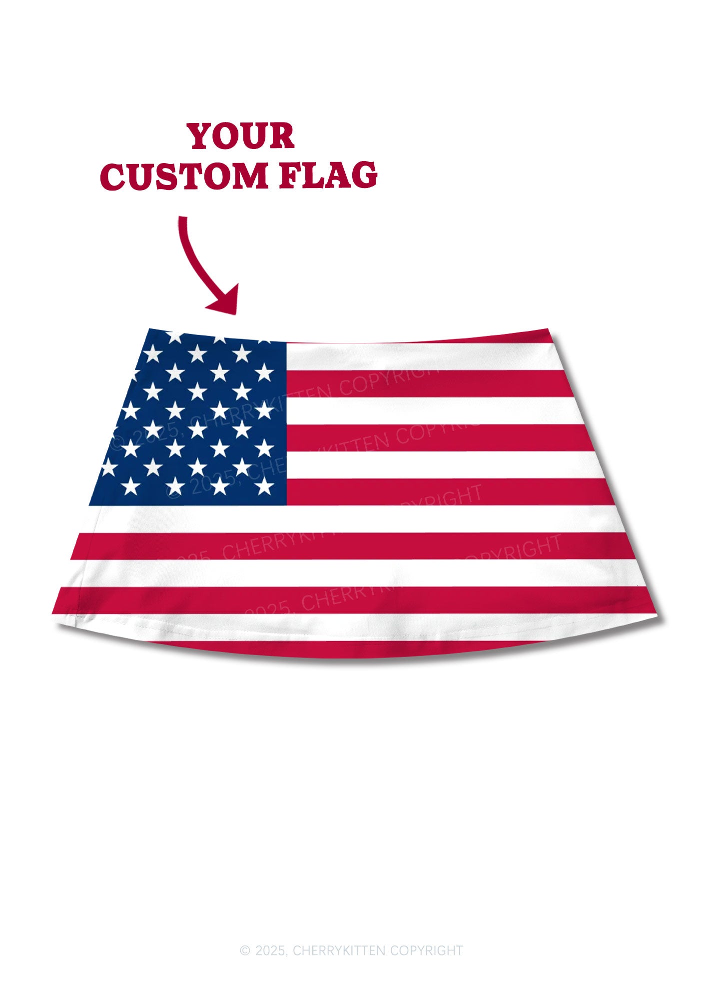Custom Flag Y2K Print Mini Skirt Cherrykitten