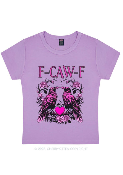 F CAW F Pink Ravens Valentine's Day Y2K Baby Tee Cherrykitten