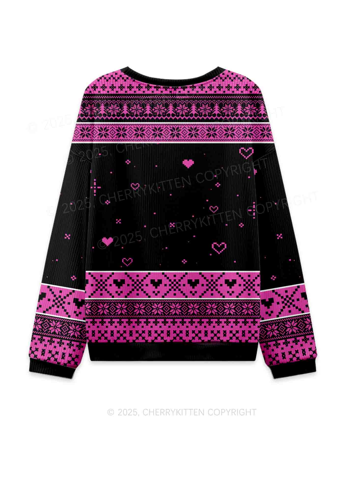 But Daddy I Love Her Y2K Christmas Knit Sweatshirt Cherrykitten