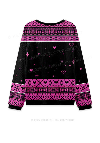 But Daddy I Love Her Y2K Christmas Knit Sweatshirt Cherrykitten