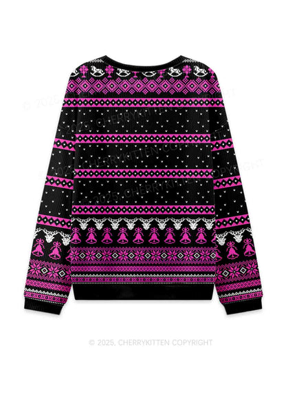 Lesbians Do It Better Pride Y2K Knit Sweatshirt Cherrykitten