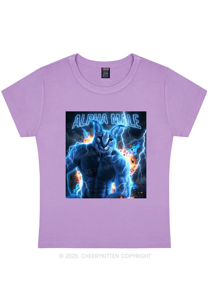 Alpha Male Floppa Y2K Baby Tee Cherrykitten