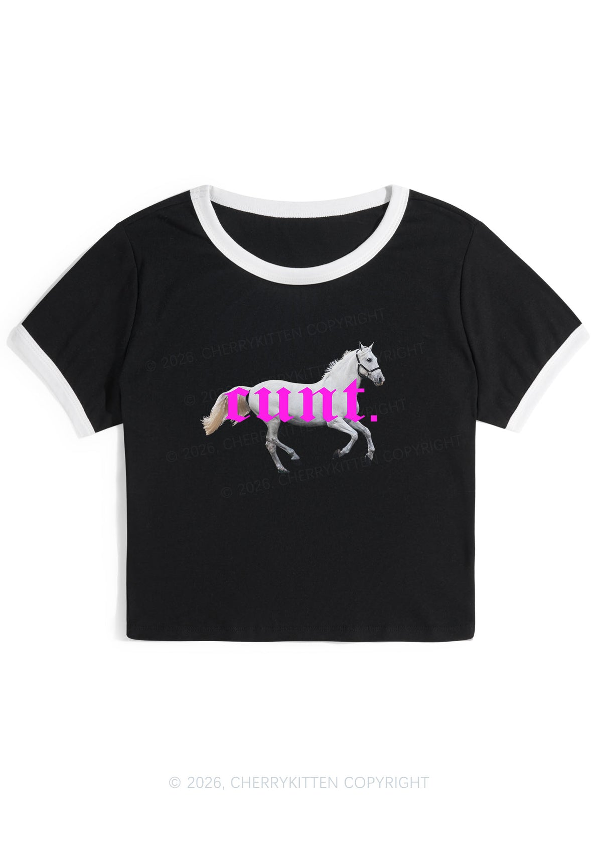 Cxxt Horse Y2K Ringer Tee Cherrykitten