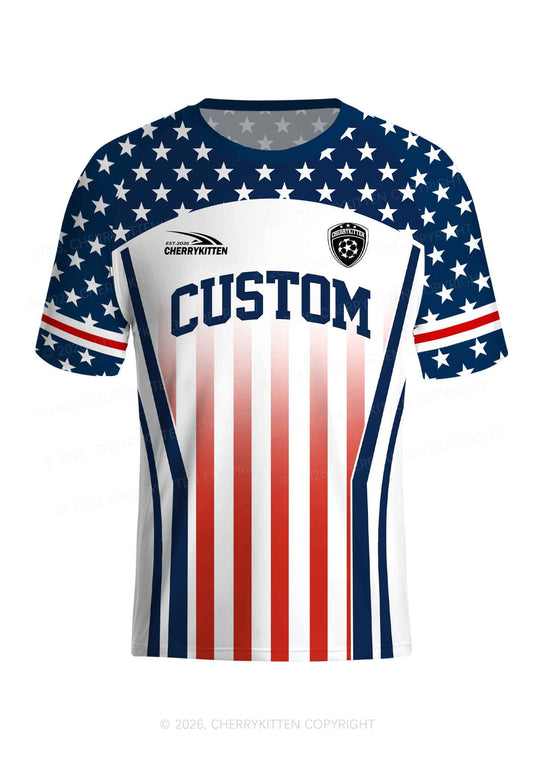 Custom American Flag Y2K Football Jersey Shirts Cherrykitten