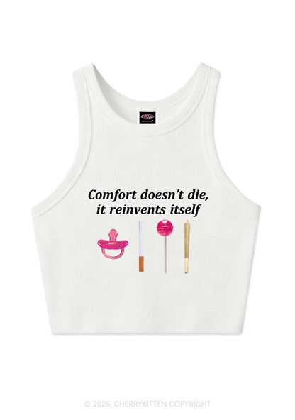 Comfort Doesnt Die Y2K Crop Tank Top Cherrykitten