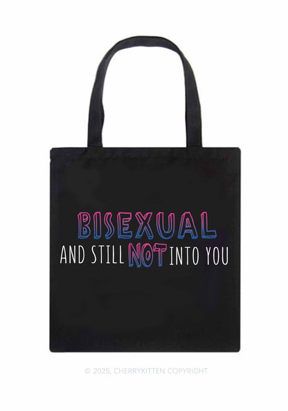 Bisexual And Still Not Into You Pride Y2K Canvas Tote Bag Cherrykitten