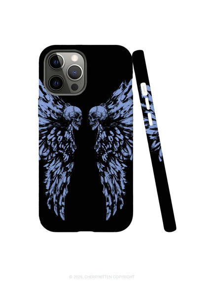Halloween Blue Skull Angel Wings Y2K Phone Case Cherrykitten