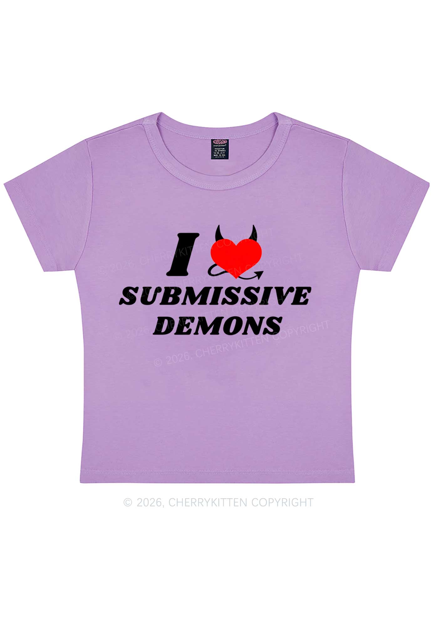 Halloween I Love S Demons Y2K Baby Tee Cherrykitten