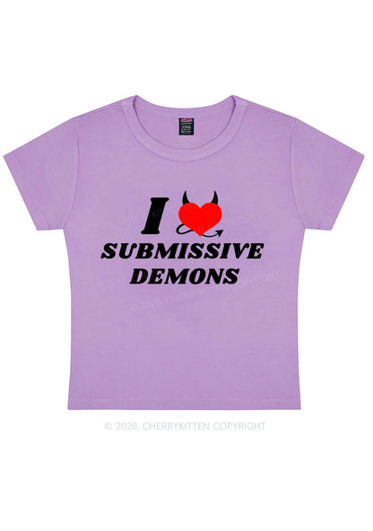 Halloween I Love S Demons Y2K Baby Tee Cherrykitten