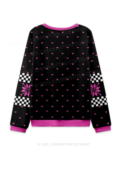I Got Delicious PTSD Y2K Christmas Knit Sweatshirt Cherrykitten
