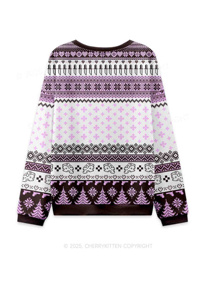 Smoking Rats Y2K Knit Sweatshirt Cherrykitten