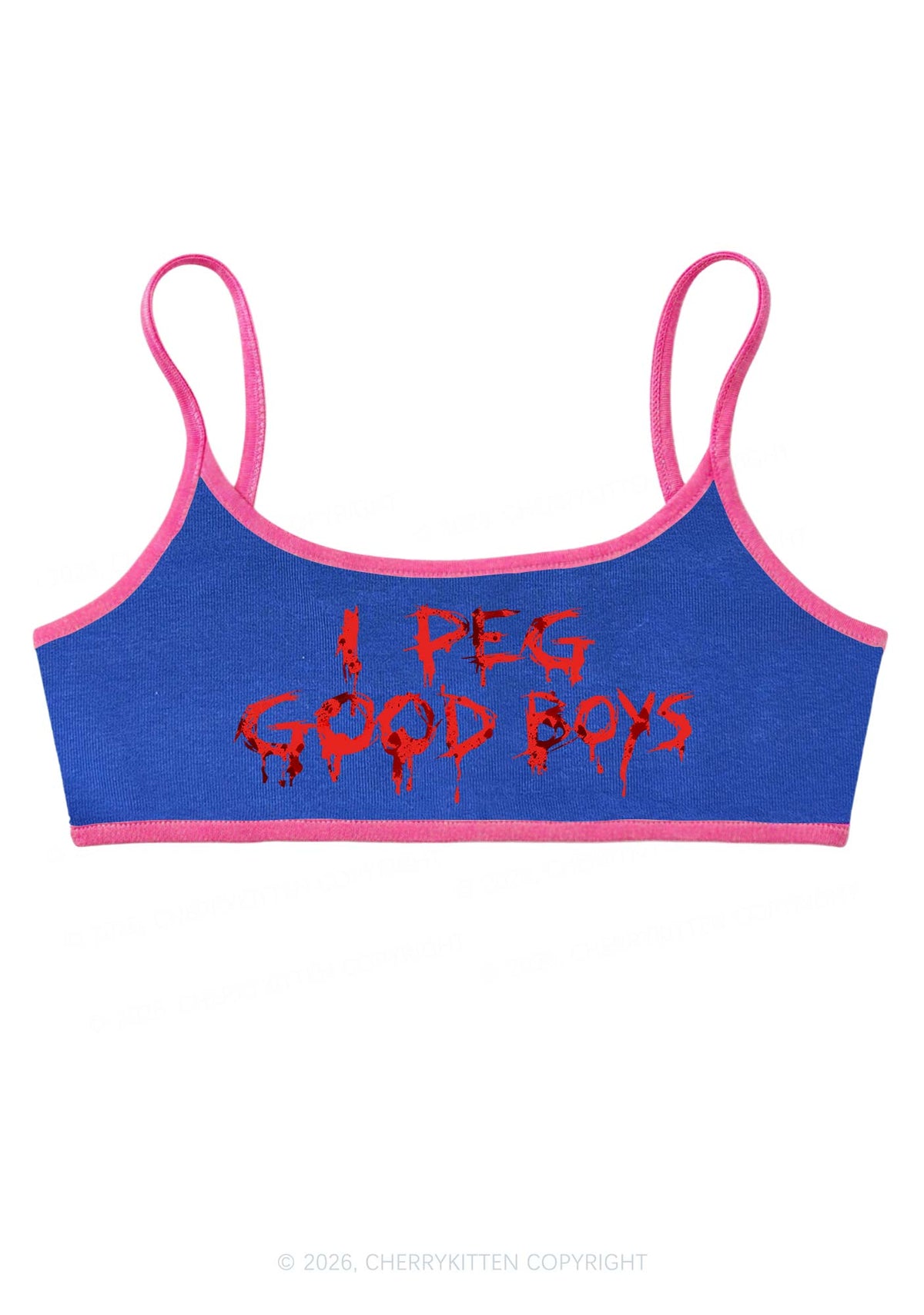 Halloween Blood Drip I Peg Good Boys Y2K Super Crop Cami Cherrykitten