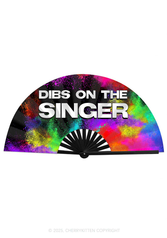 Dibs On The Singer Y2K Rave Hand Fan Cherrykitten