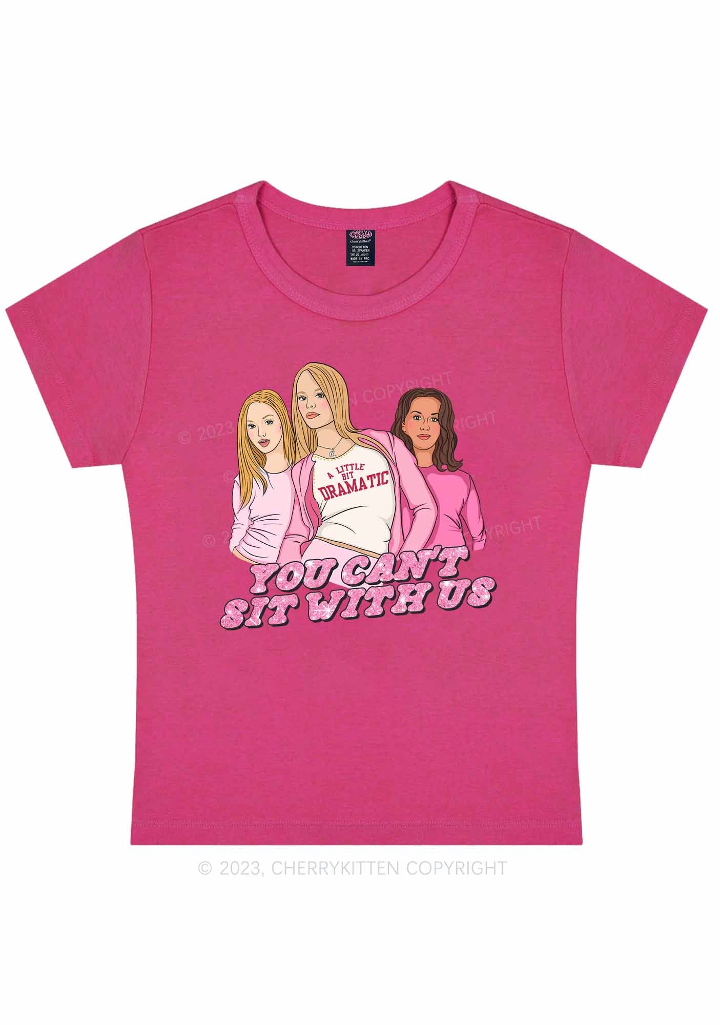 Curvy You Can't Sit With Us Y2K Baby Tee Cherrykitten