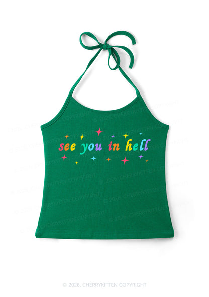 See You In Hell Pride Y2K Halter Neck Cami Cherrykitten