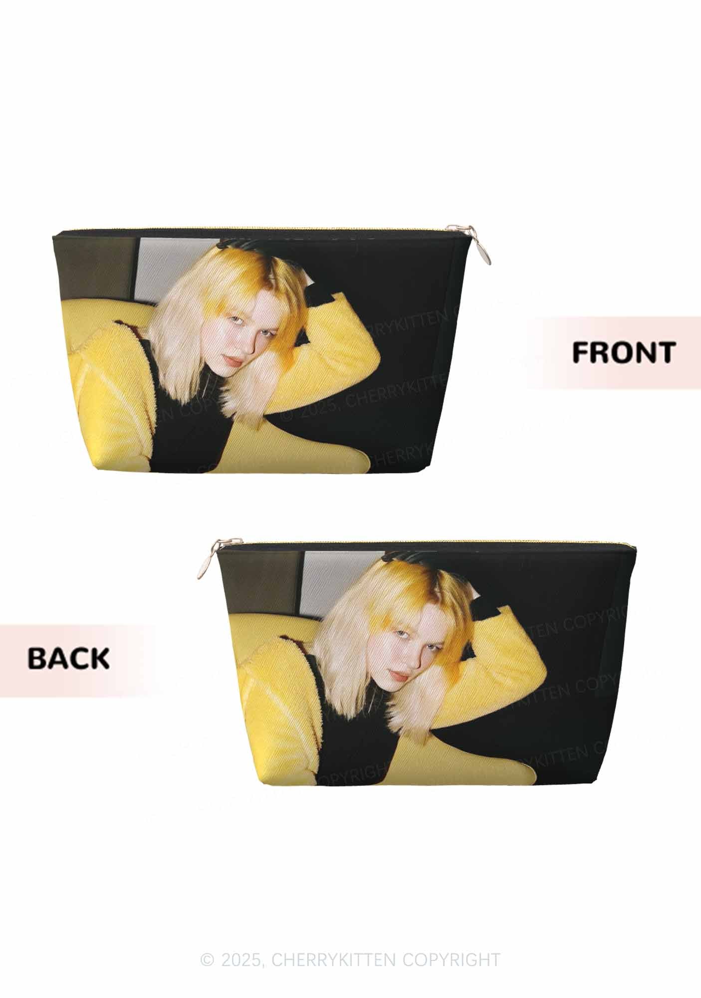 Custom Photo Y2K Leather Makeup Bag Cherrykitten