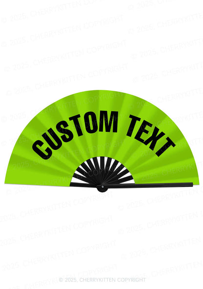 Custom Text Y2K Rave Hand Fan Cherrykitten