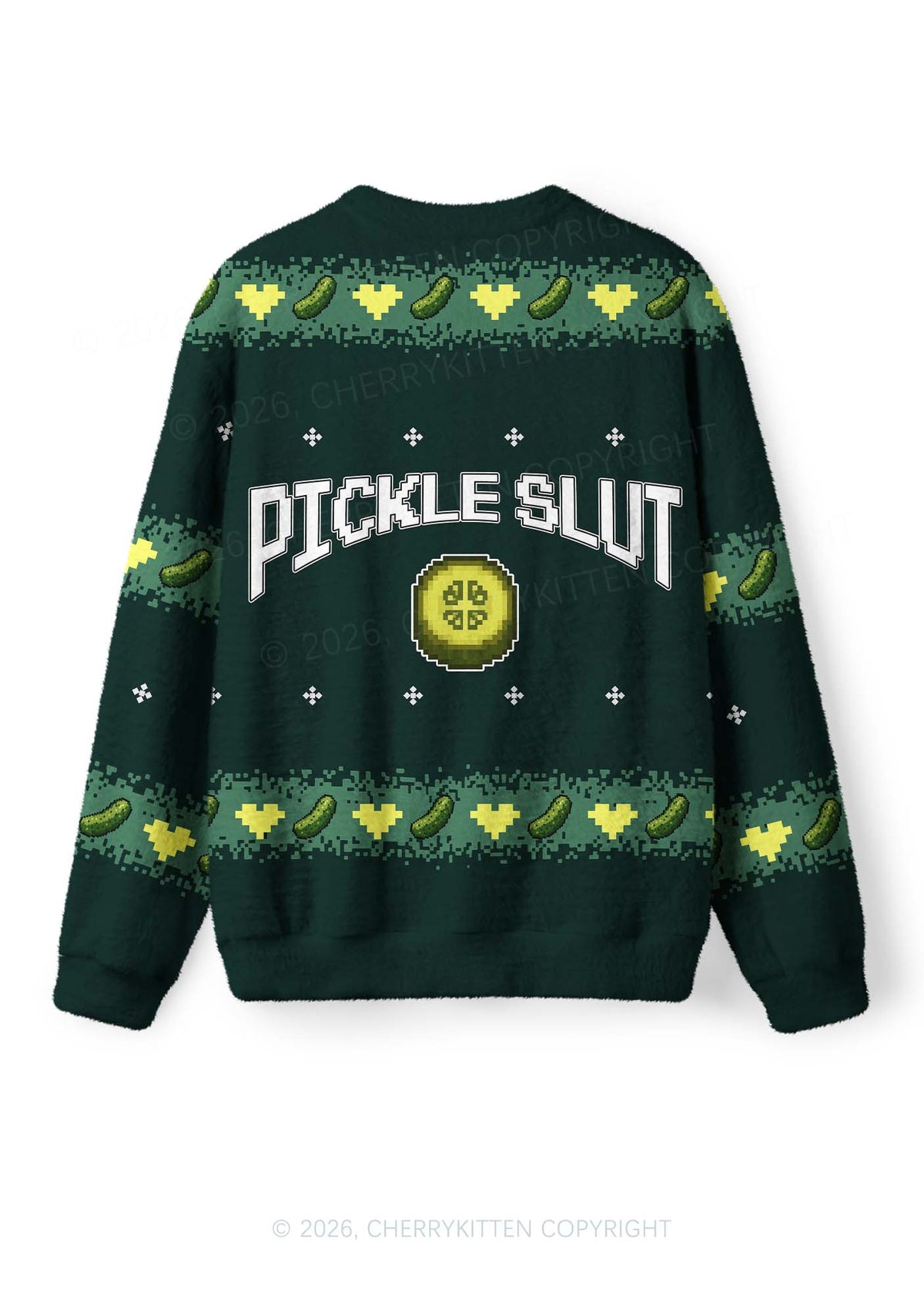 Pickle Slxt Y2K Christmas Knit Sweatshirt Cherrykitten
