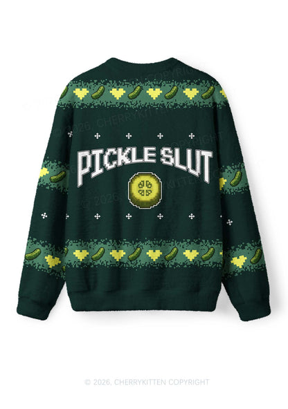 Pickle Slxt Y2K Christmas Knit Sweatshirt Cherrykitten