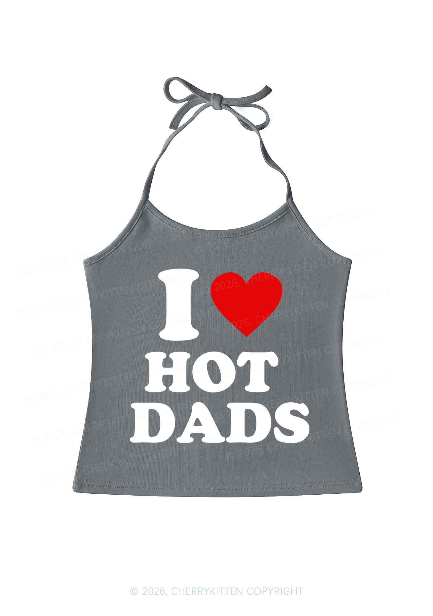 I Love Hot Dads Y2K Halter Neck Cami Cherrykitten