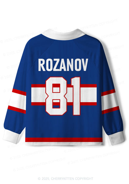 Blue Hockey HR Y2K Long Sleeve Sport Jersey Shirts Cherrykitten
