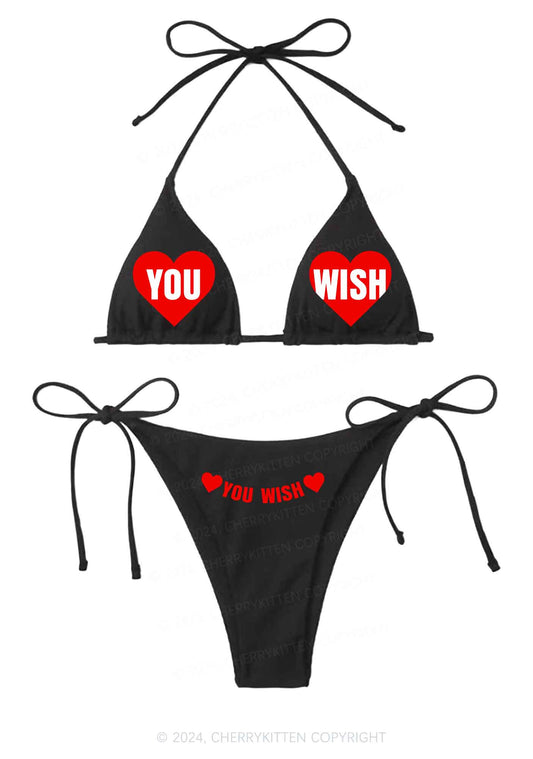 You Wish Love Y2K Halter Triangle Bikini Set Cherrykitten