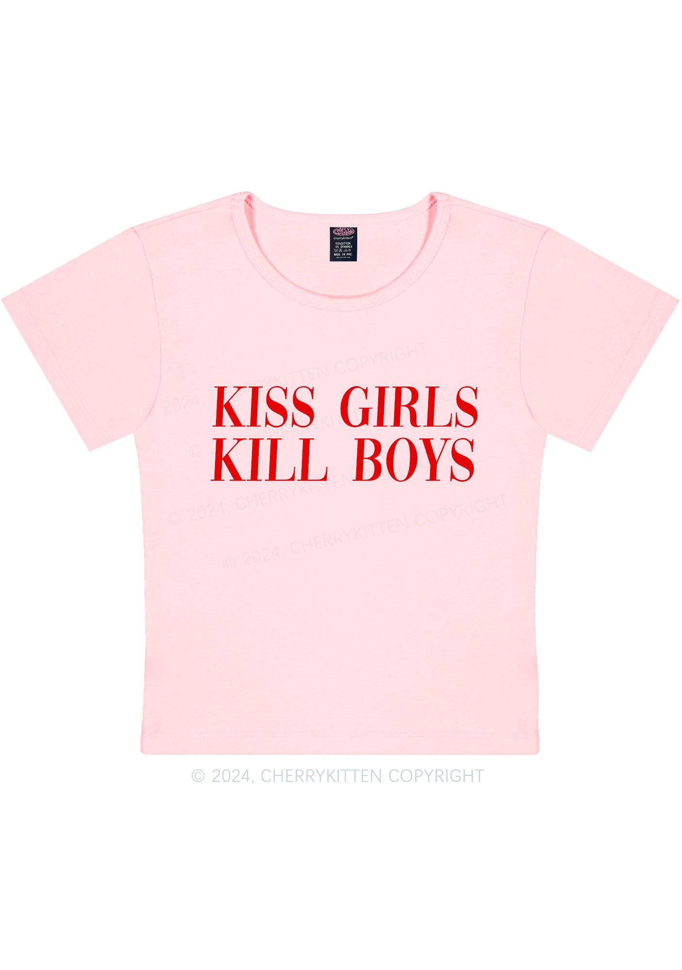 Kiss Girls Y2K Baby Tee Cherrykitten