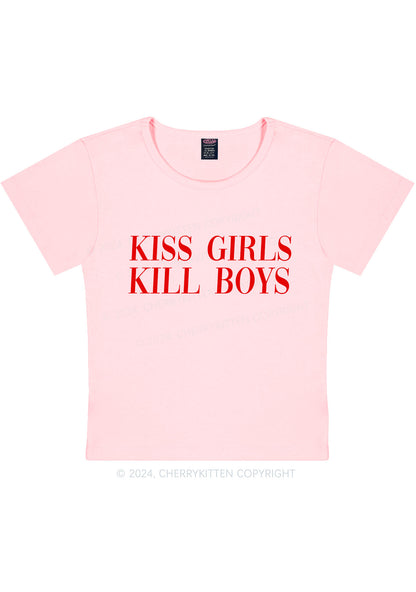 Kiss Girls Y2K Baby Tee Cherrykitten
