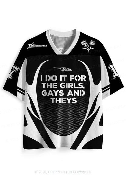 Black I Do It For The Girls Pride Y2K Sport Jersey Shirts Cherrykitten