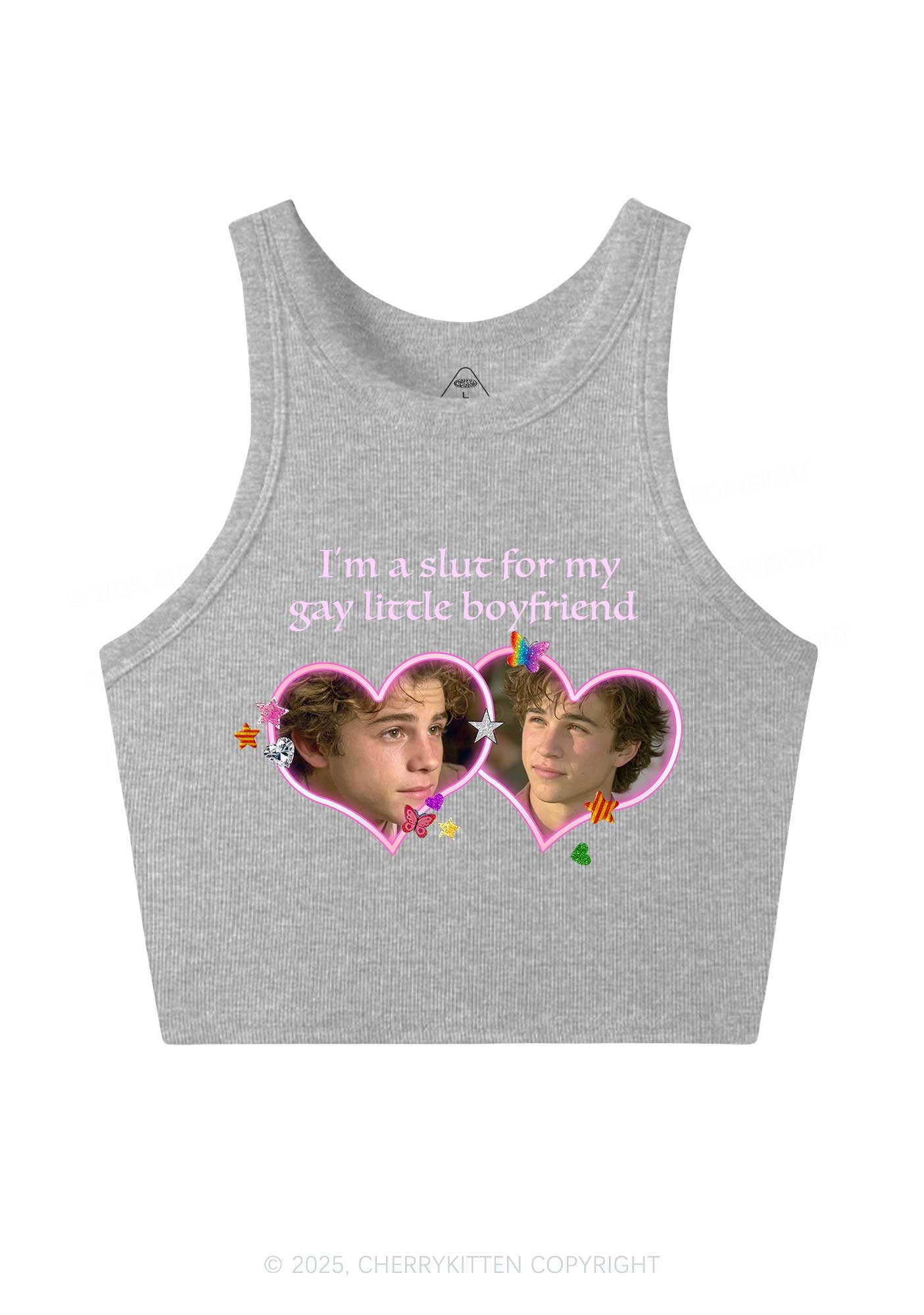 Custom Slxt Gay BF Photo Y2K Crop Tank Top Cherrykitten