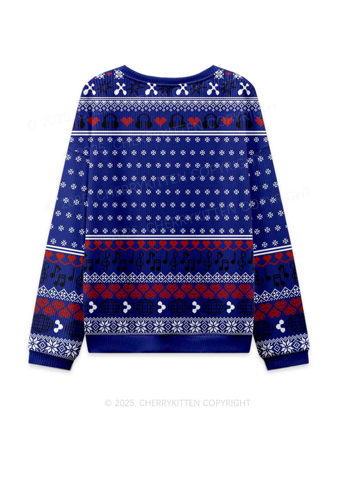 Hot Girls Love Techno Y2K Knit Sweatshirt Cherrykitten