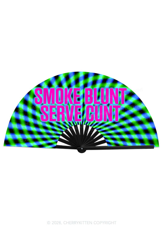 Smoke Blunt Serve Cxxt Y2K Rave Hand Fan Cherrykitten