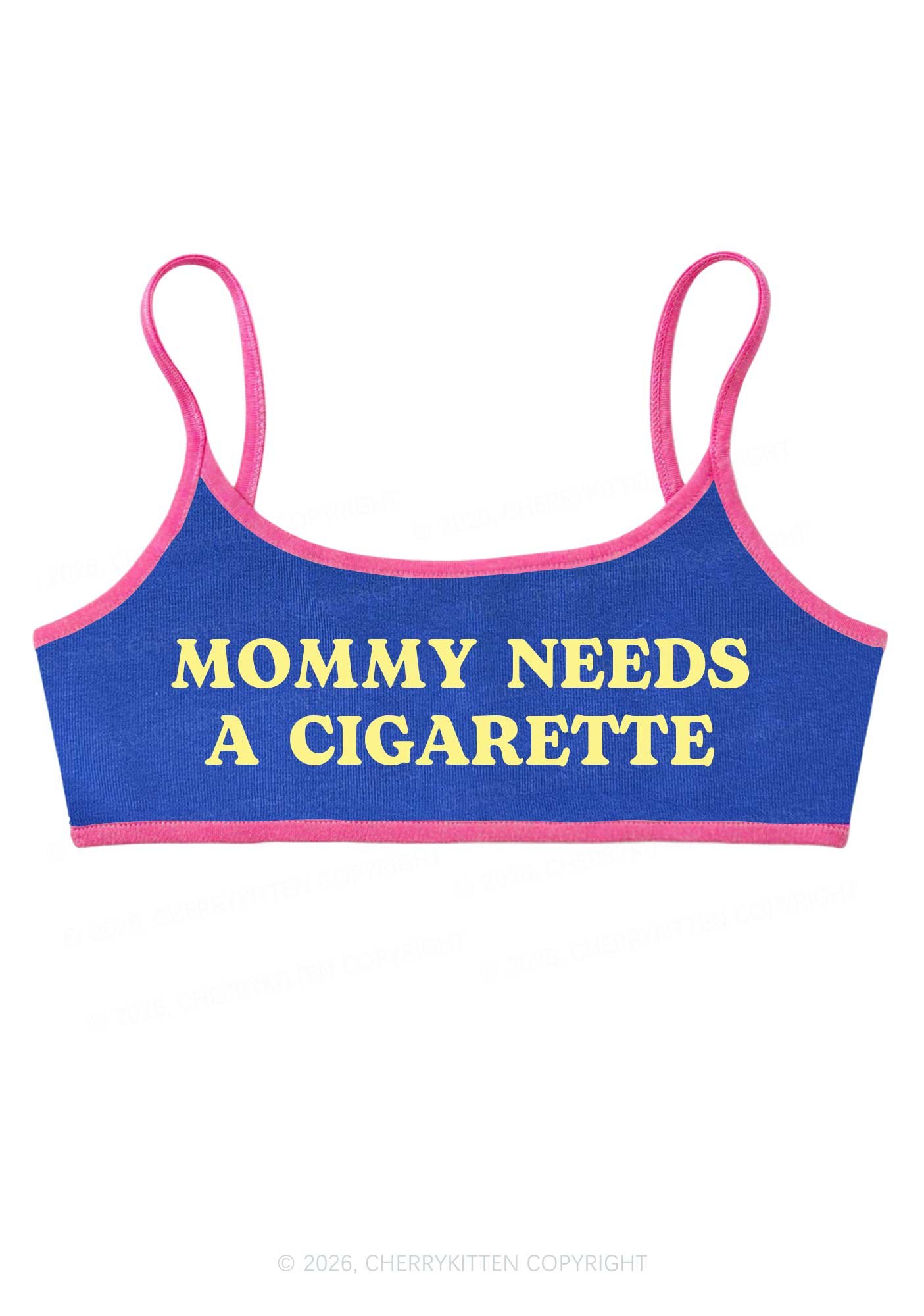 Mommy Needs A Cigarette Y2K Super Crop Cami Cherrykitten