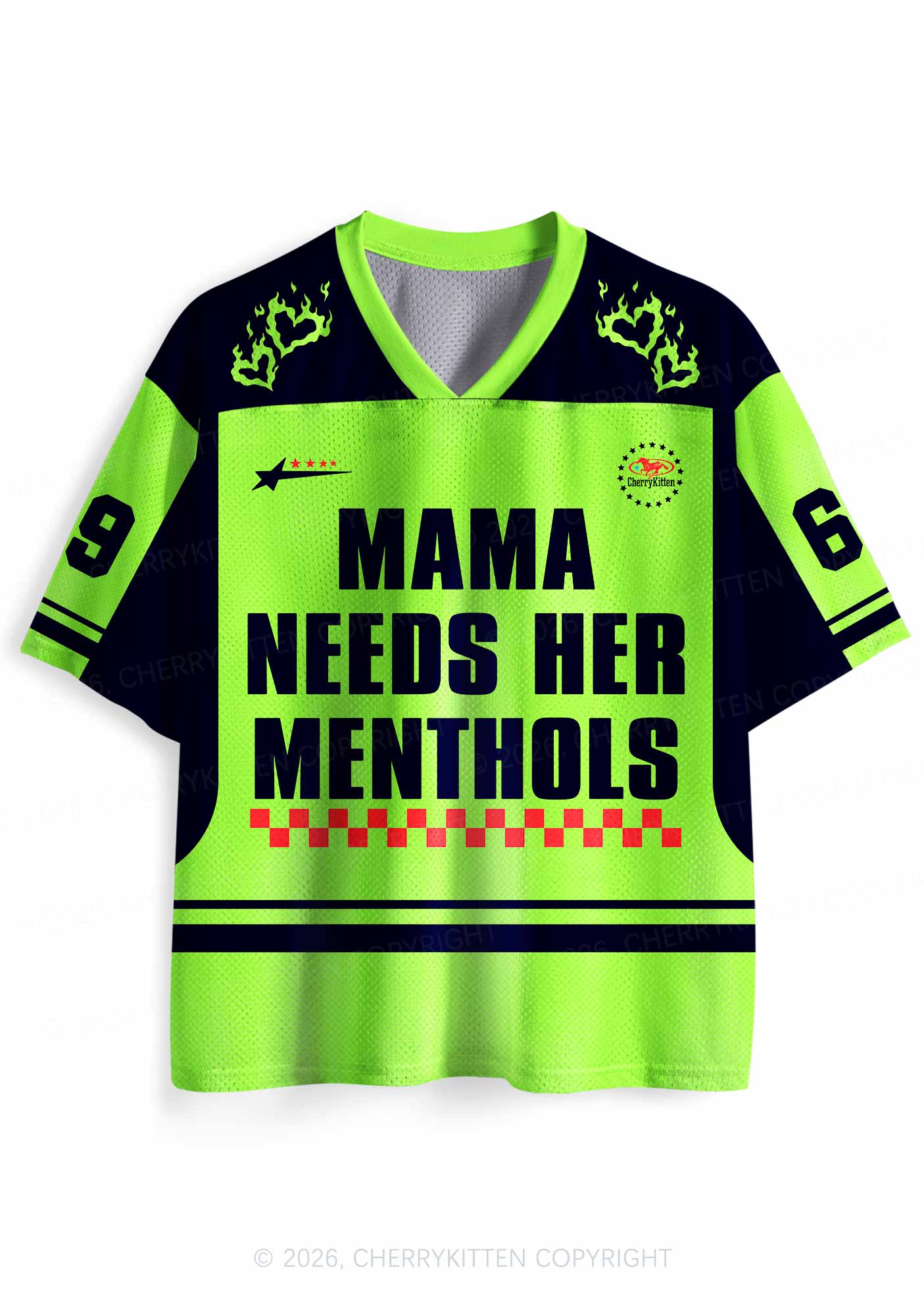 Mama Needs Her Menthols Y2K Sport Jersey Shirts Cherrykitten