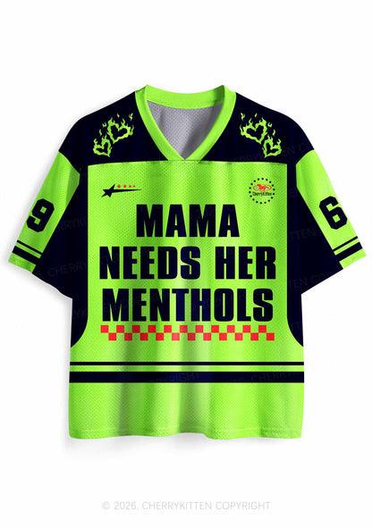 Mama Needs Her Menthols Y2K Sport Jersey Shirts Cherrykitten