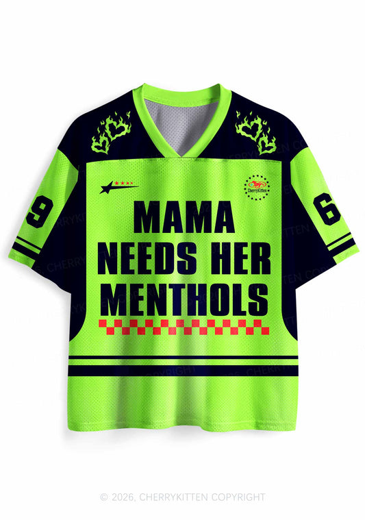 Mama Needs Her Menthols Y2K Sport Jersey Shirts Cherrykitten