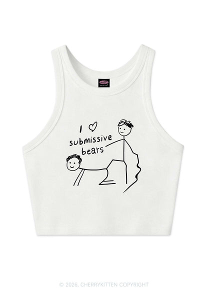 I Love S Bears Y2K Crop Tank Top Cherrykitten