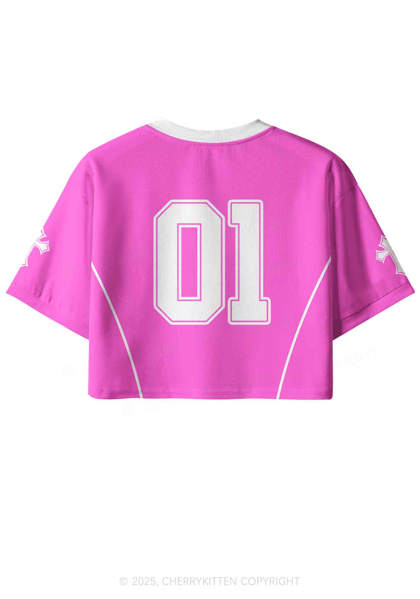 Custom Pink Cxxt Y2K Crop Sport Jersey Shirts Cherrykitten
