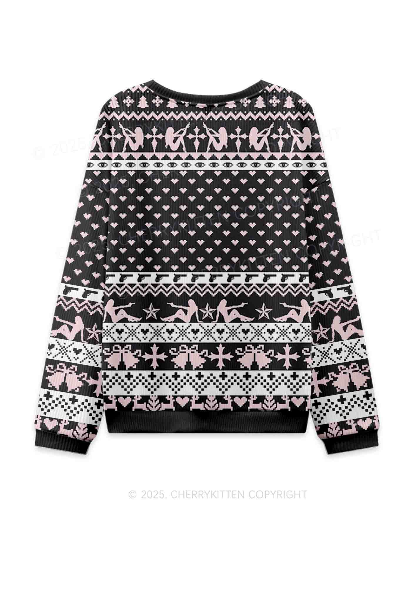 I Love S Boys Y2K Knit Sweatshirt Cherrykitten