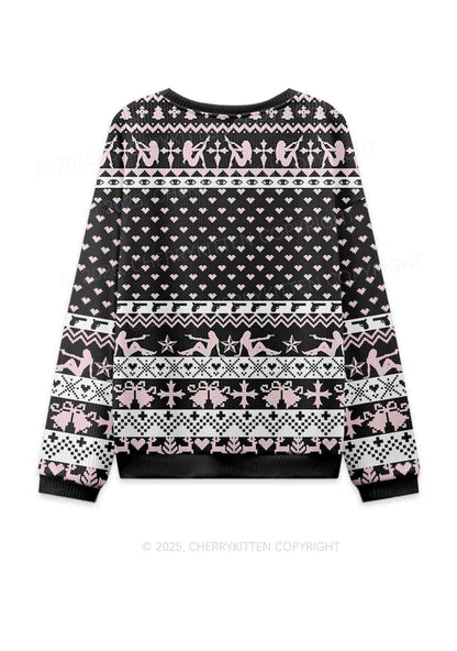 I Love S Boys Y2K Knit Sweatshirt Cherrykitten